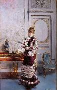 Giovanni Boldini Berthe che guarda un ventaglio oil painting